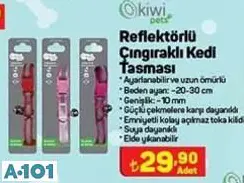 KİWİ REFLEKTÖRLÜ ÇINGIRAKLI KEDİ TASMASI KİWİ REFLEKTÖRLÜ ÇINGIRAKLI KEDİ TASMASI